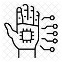Chip Hand Microchip Ai Icon