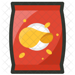 Chips Icon - Download in Colored Outline Style