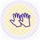 Icono De Circulo De Color De Mano De Chocar Los Cinco Icon