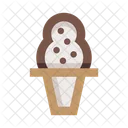 초코 아이스크림 콘  아이콘