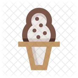 Choco Ice Cream Cone  Icon