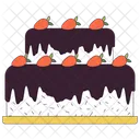 Chocolate And Strawberry Cake Festive Dessert Confectionary Store Product Icon