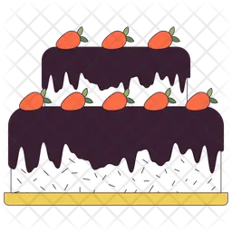 Chocolate and strawberry cake  Icon