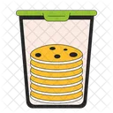 Chocolate chip cookies container plastic  Icon