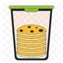 Chocolate Chip Cookies Plastic Container Biscuit Chocolate Chip Icono