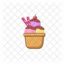 Chocolate cup ice cream  Icon