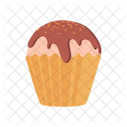 Chocolate Cupcake With Sprinkles  Icon