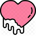 Chocolate en forma de corazon  Icono