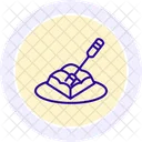 Chocolate Fondue Line Icon Icon