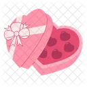 Chocolate heart gift box  Icon