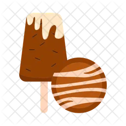 Chocolate ice cream and chocolate balls  Icon