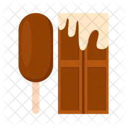 Chocolate ice cream and chocolate bar  Icon