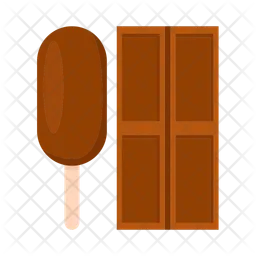 Chocolate ice cream and chocolate bar  Icon