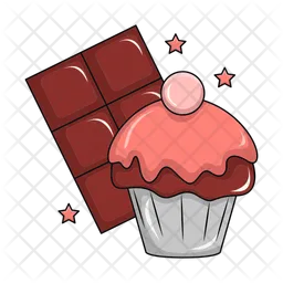 Chocolate with cupcake  Icon