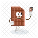 Chocolate Mascot Selfie Pose Fun Icon