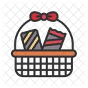 Chocolates In Basket Sharing Present Icon