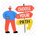 Choose Your Path Direction Decision Icon