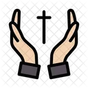 Cross Christian Hand Icon