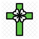 Christian Cross Clover St Patrick Icon