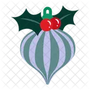 Christmas Ball Ornament Holly Berries Icon