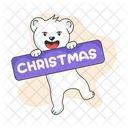 Christmas Banner Christmas Sign Christmas Bear Icône