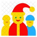 Christmas Happy Icons With Santa Present Children 아이콘