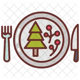 Christmas decorated dinner  Icon