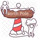 Christmas Decoration North Pole North Direction Icon