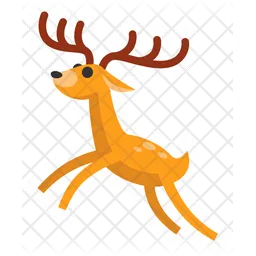Christmas Deer Running  Icon