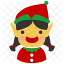 Christmas Elf Female Girl Icon