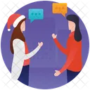 Christmas Gossip Discussion Party Gossip Icon