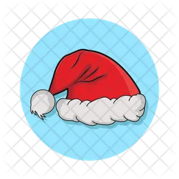 Christmas hat in button  Icon