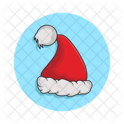 Christmas hat in button  Icon