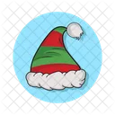 Christmas hat in button  Icon