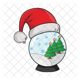 Christmas hat in crystal ball  Icon