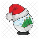 Christmas hat in crystal ball  Icon