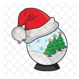 Christmas hat in crystal ball  Icon