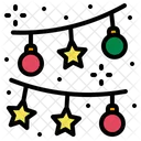 Christmas Lights Flags Celebration Party Christmas Icon