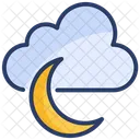 Cloud Moon Rain Icon