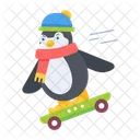 Penguin Skating Christmas Penguin Cute Penguin Icon
