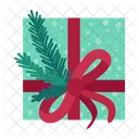 Christmas Present In Wrapping Paper  Icon