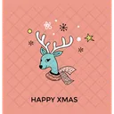 Christmas Reindeer Face  Icon