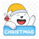 Christmas Sign Christmas Banner Christmas Bear Icône