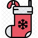 Christmas Sock Sock Candy Cane Icon
