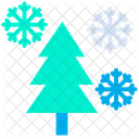 Decoration Pine Tree Snowflake Icon
