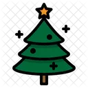 Tree Christmas Pine Star Decorated Ball Icon