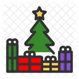 Christmas Tree And Gift  Icon
