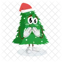 クリスマスツリーの恥ずかしいポーズ、クリスマスツリーのマスコット、楽しい アイコン