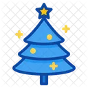 Tree Christmas Pine Star Decorated Ball Icon