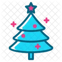 Tree Christmas Pine Star Decorated Ball Icon